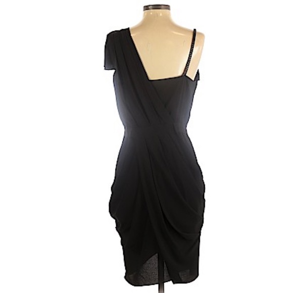 RACHEL Rachel Roy Black Draped Cocktail Dress - Picture 2 of 11